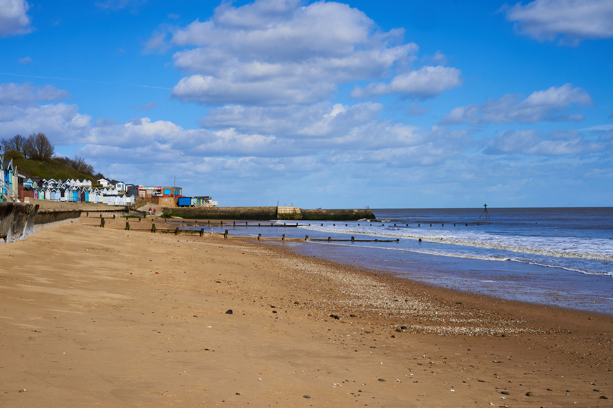 Walton-on-the-Naze beach huts and promenade